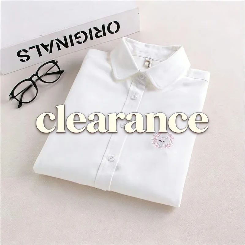 

Clearance New Autumn Oxford Cotton White Shirts Women Fashion Tops Long Sleeve Cute Cartoon Embroidery Basics Blouse