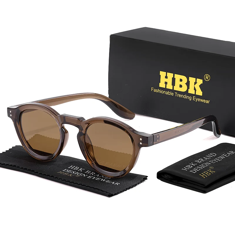 HBK Mode Polarisierte Sonnenbrille Männer Retro TR90 Hochwertige TAC Linsen Runde Sonnenbrille Frauen Fahren Angeln Brillen Reisen – Detail 12