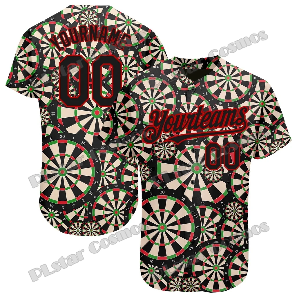 PLstar Cosmos Dart Board Pattern Design 3D Printed Men's Baseball Jersey Hip Hop Streetwear Unisex Baseball Shirt KS-70