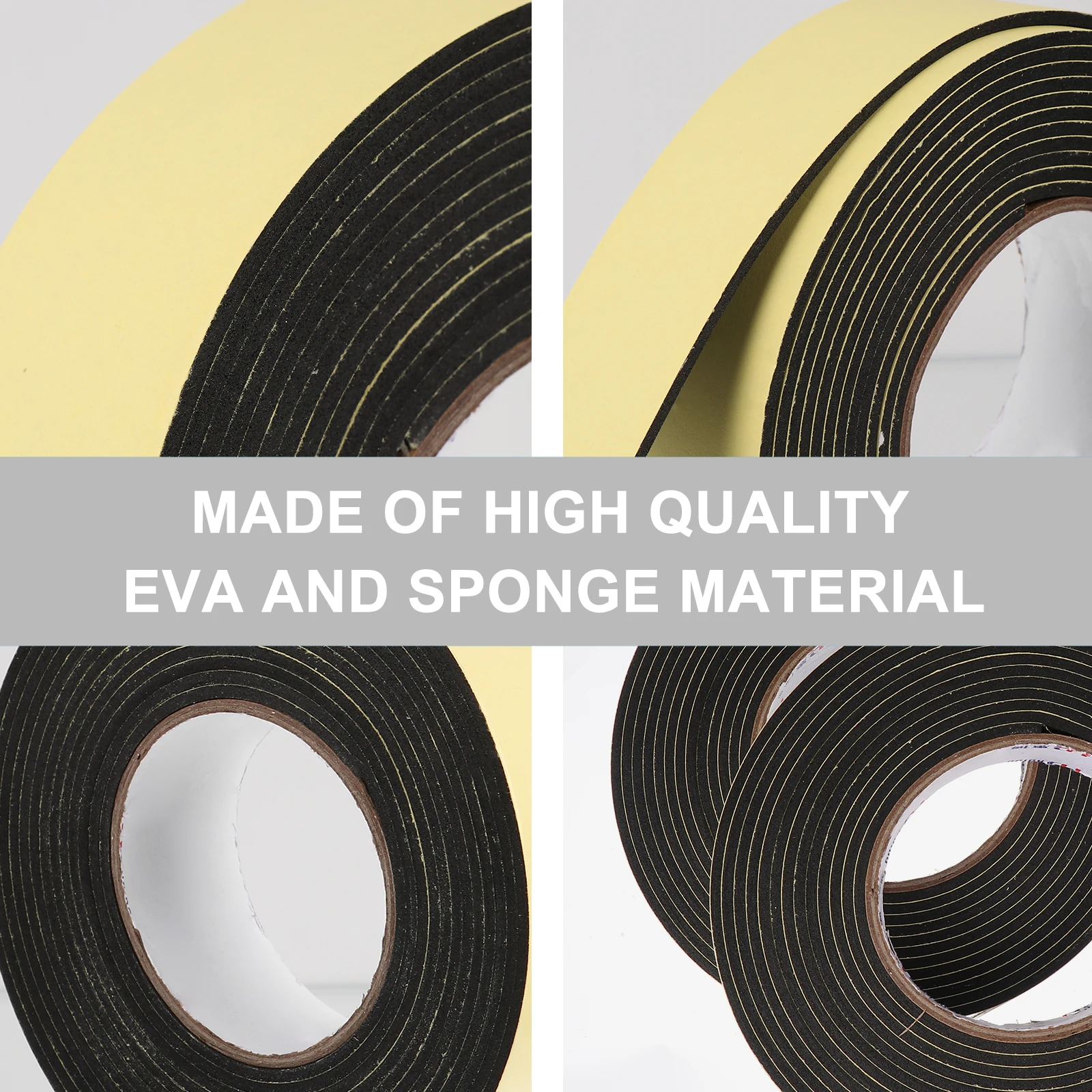 4 قطعة 4 لفات الأسود إيفا الإسفنج شريط عزل يندبروف مقاوم للماء عازلة للصوت لاصق للمنزل نافذة الباب شريط عازل الشريط #4