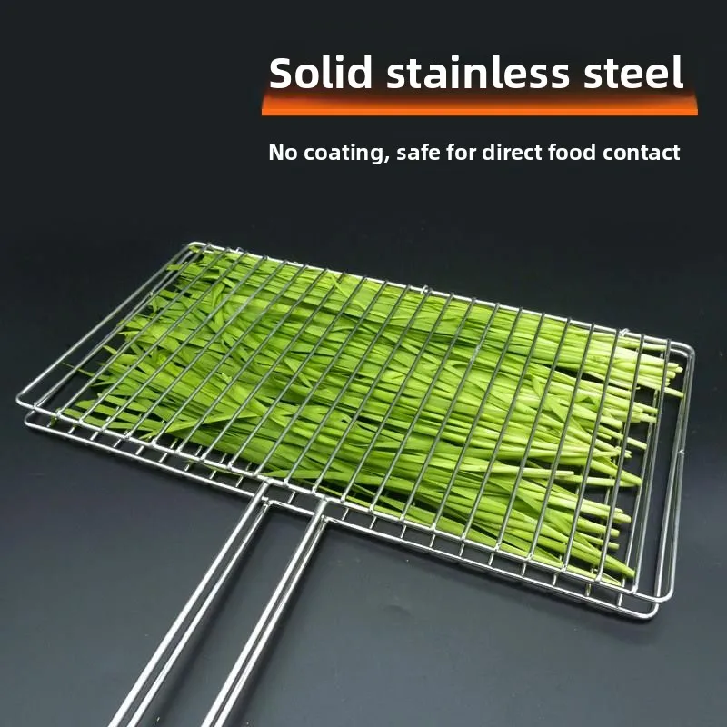 stainless-steel-outdoor-bbq-grill-net-clamp-fish-roasting-vegetable-gridiron-spring-green-onion-roasting-clamp-board-net