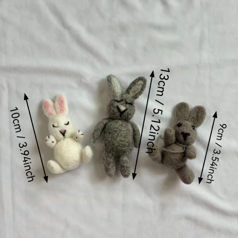 Professional Newborn Photography Props Handmade Wool Felt Animals Studio Shooting Accessories Safe Baby Photo Session Essentials