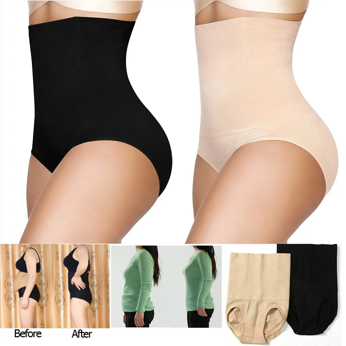 Damen High-Waist Bauchkontrolle Bodyshaper Schlankheits-Shapewear Unterwäsche Höschen