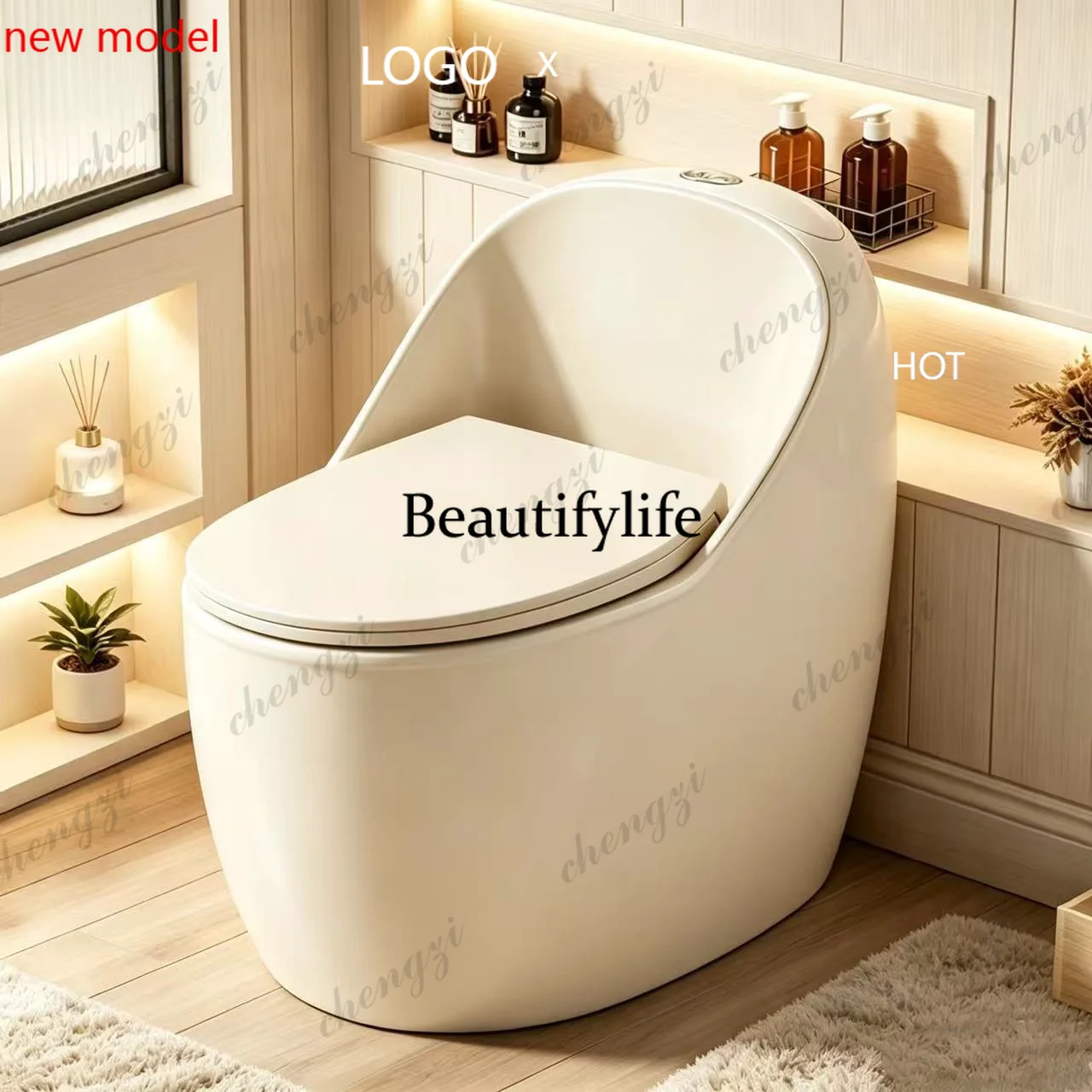 N138Toilet Personality Creative Siphon Household Water-saving Large Diameter Ceramic Small Unit Large Impact Toilet