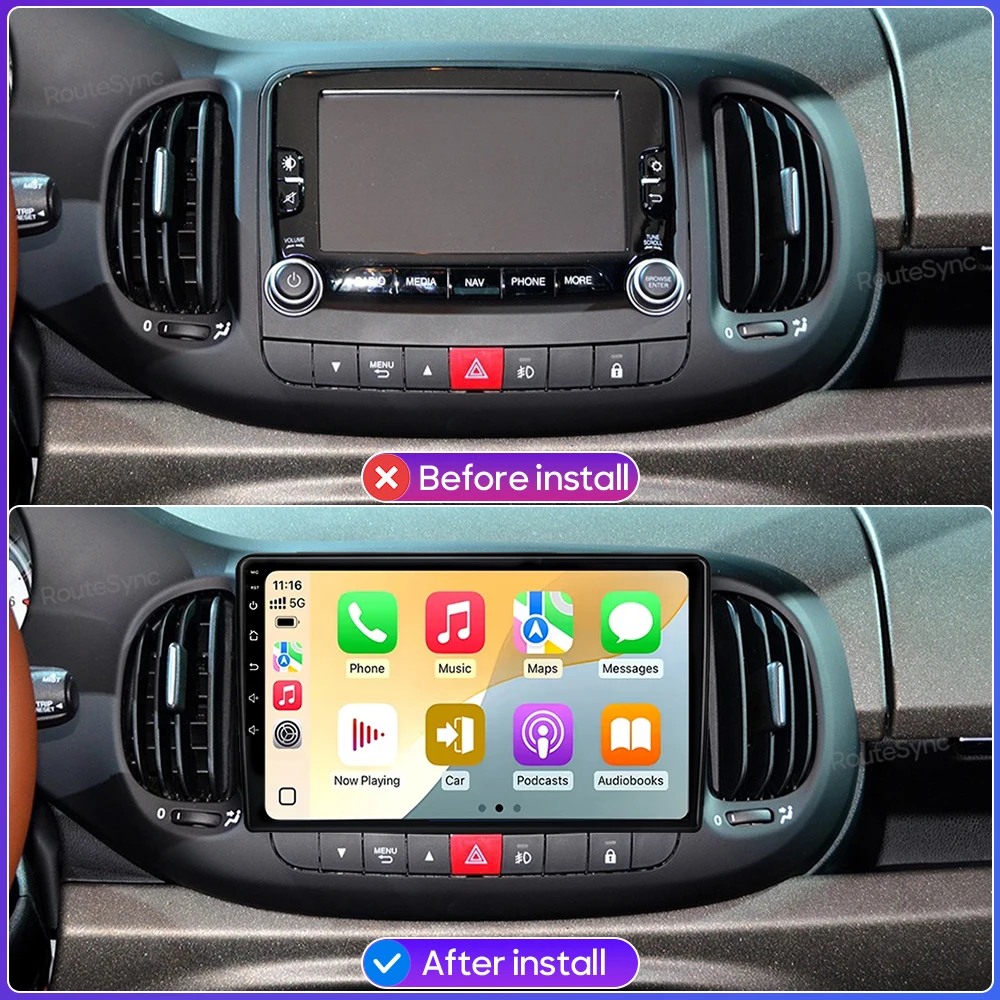 For Fiat 500L 2012 - 2017 Car Radio Head Unit 2DIN Android 15 Carplay Multimedia Player GPS Navigation Audio Stereo Camera Wifi