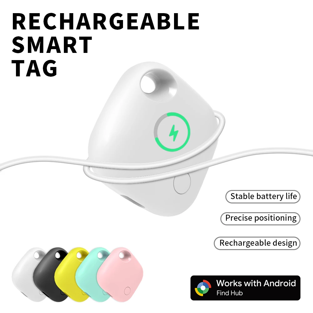 CD Smart Tag Find Hub Key Finder for Android Rechargeable Work With Google Find Hub Tag for Pixel Xiaomi Samsung Moto Locator