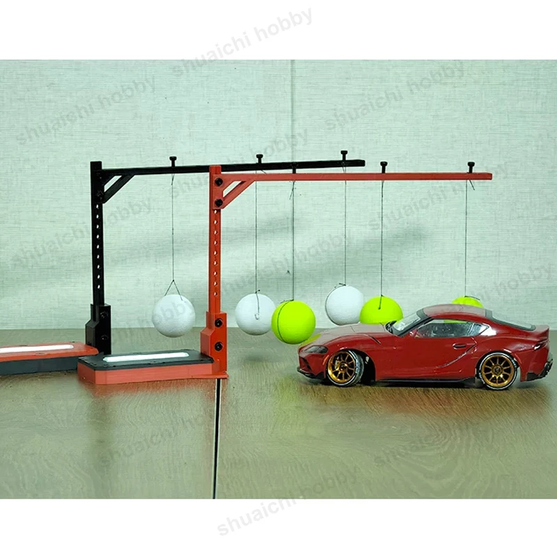 1Set 1/24 RC Drift Track Score Keeper Swinging Scoring Ball Simulated Track Ornament Adjustable Height for Mini Racing Car Model
