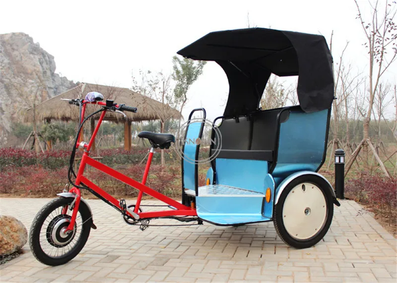 7 Speeds Pedal Electric Pedicab Rickshaw Three Wheels Dutch Cargo Bike Bakfiet Courier Goods Tricycle