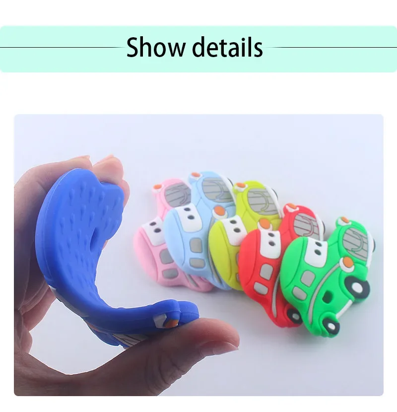 BPA Free 1pc Car Shaped Silicone Baby Teether Rodent Teething Toys Chewable Baby Products Nursing Gift For Baby Boy