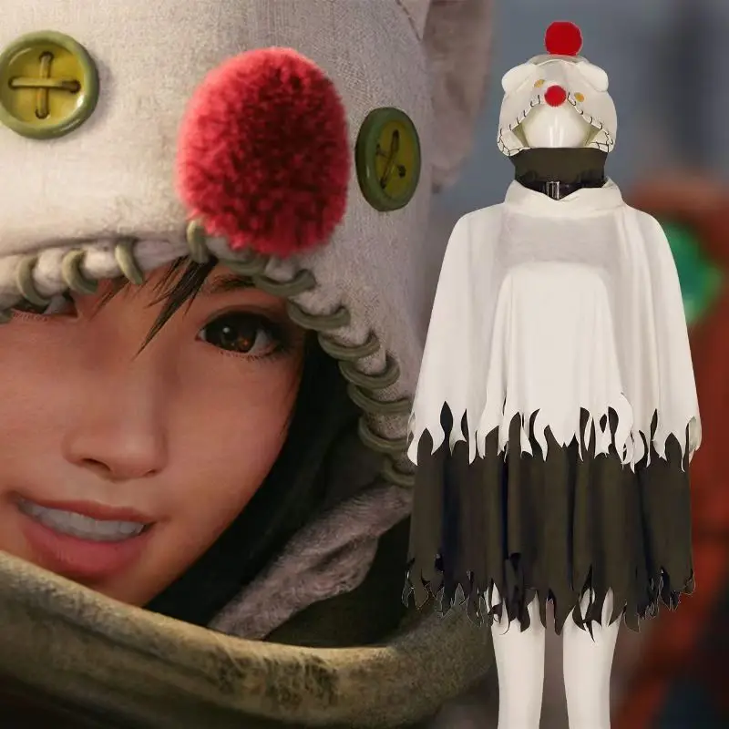 

Final Fantasy Yuffie Kisaragi cosplay costume Moogle cloak Halloween costume vintage short skirt