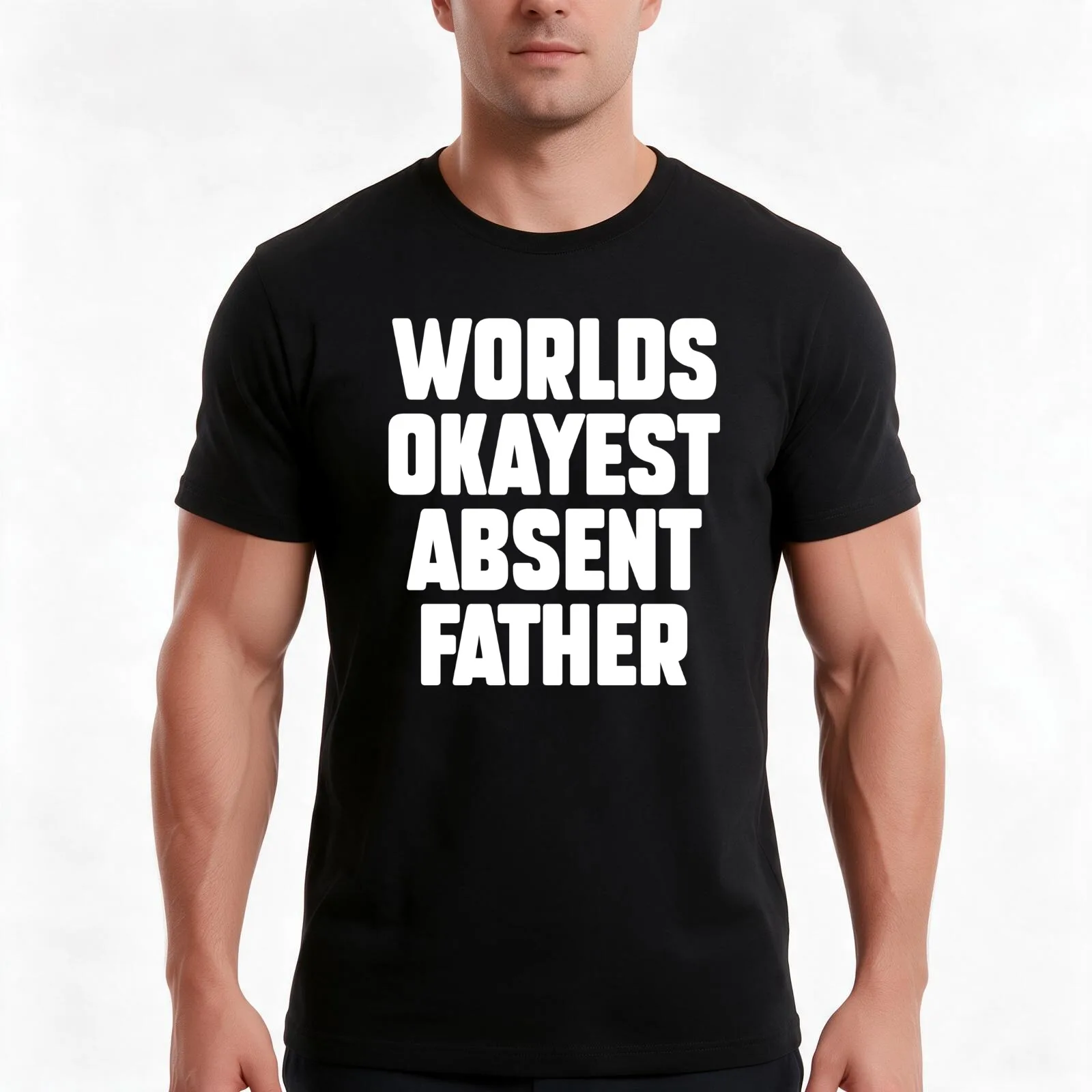 Worlds Okayest Absent Father T-Shirt Summer Casual Cotton Tee Oversized Streetwear Tops Vintage Graphic Print 100% Cotton