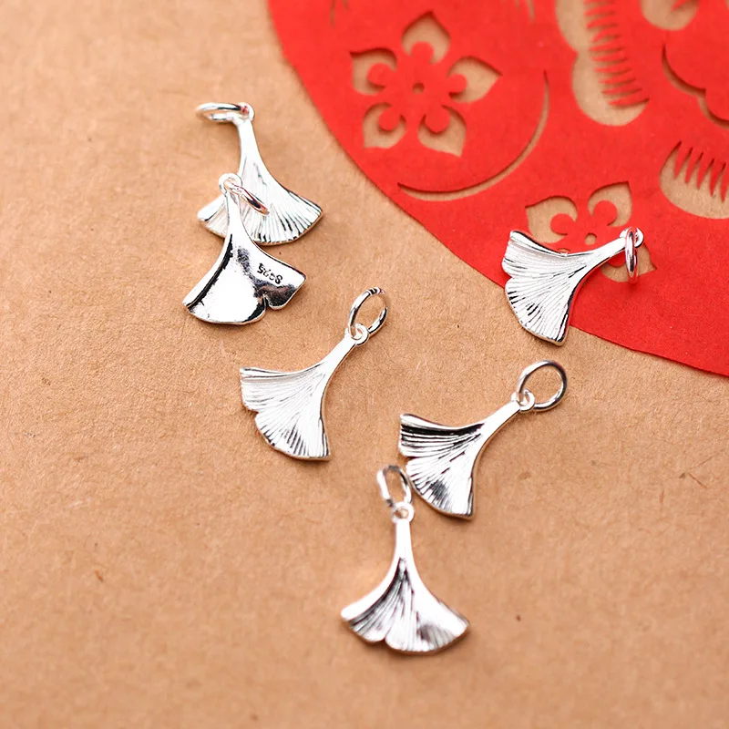 

1 шт./лот 925 Стерлинговое Серебро листья гинкго Подвески 16x14 мм Браслеты Серьги Висячие Подвески DIY ювелирные аксессуары