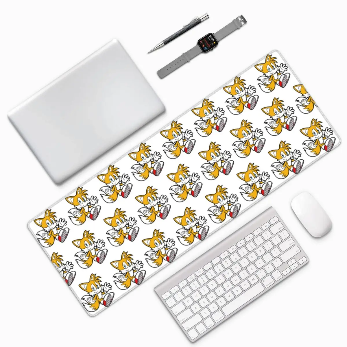 Miles Tails Prower Large Mouse Pad Computer Keyboard Mouse Mat Gaming PC Laptop Desk Mat Office Accessories Table Mats