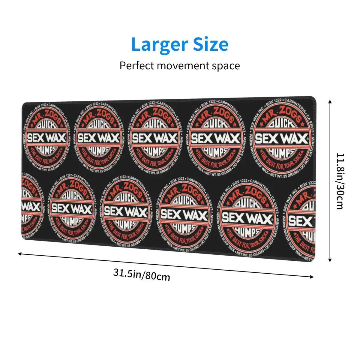 Large Mouse Pad Mr Zogs Surfing Sex Wax Gamer PC Laptop Mats Keyboard Carpet Computer Gaming Office Accessories Desk Mat