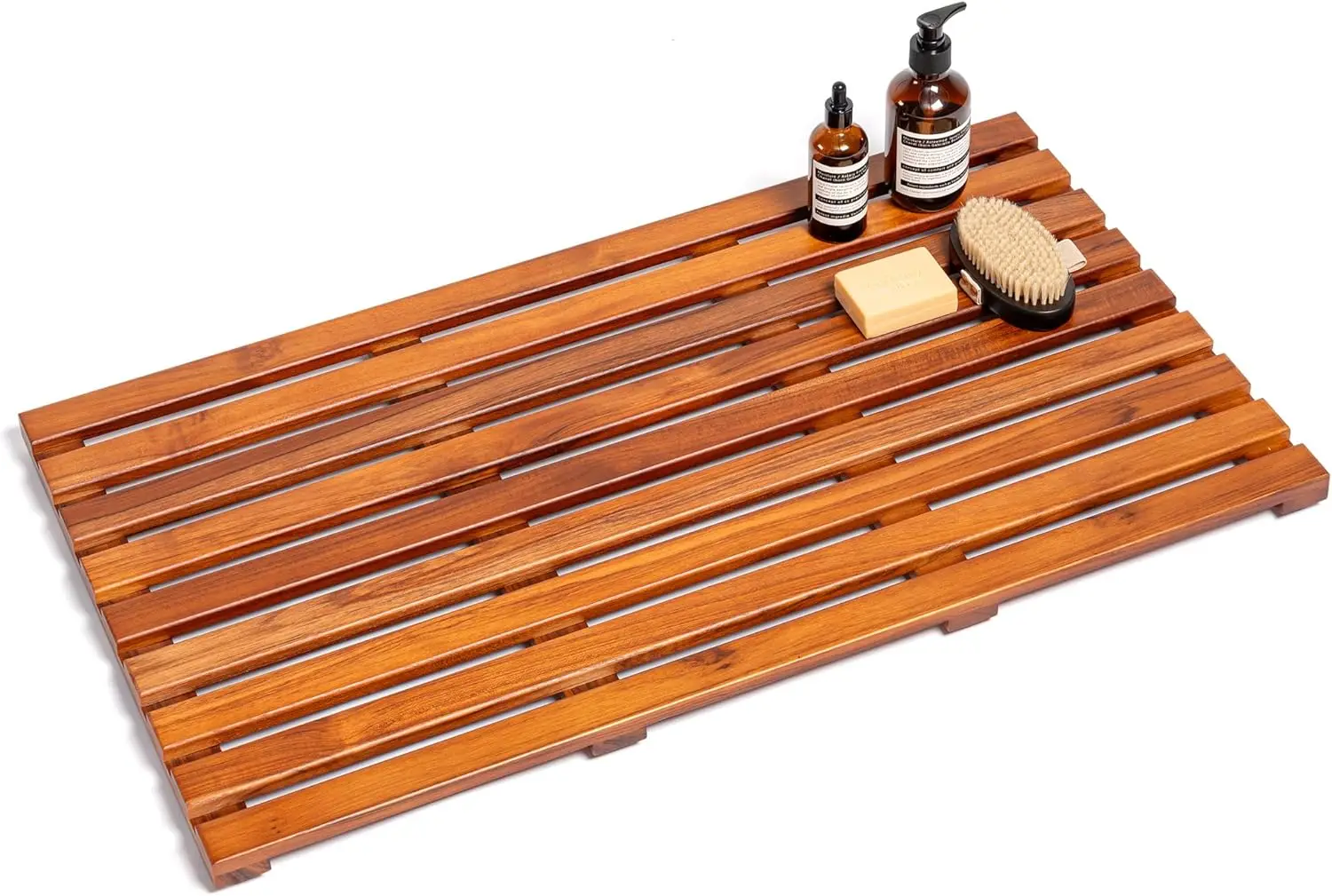 

Extra Large Teak Wood Bath Mat 32x18 Inches - Non-Slip Fast-Drying Shower Mat for Bathroom Spa Outdoor Tub Pool