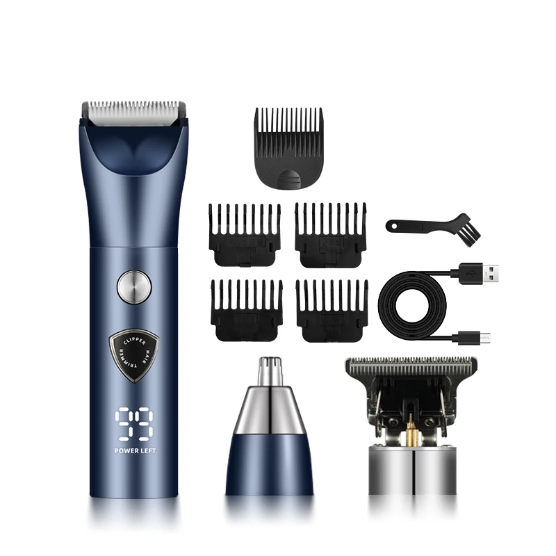 

Three in one electric hair removal device, USB rechargeable, LED digital display