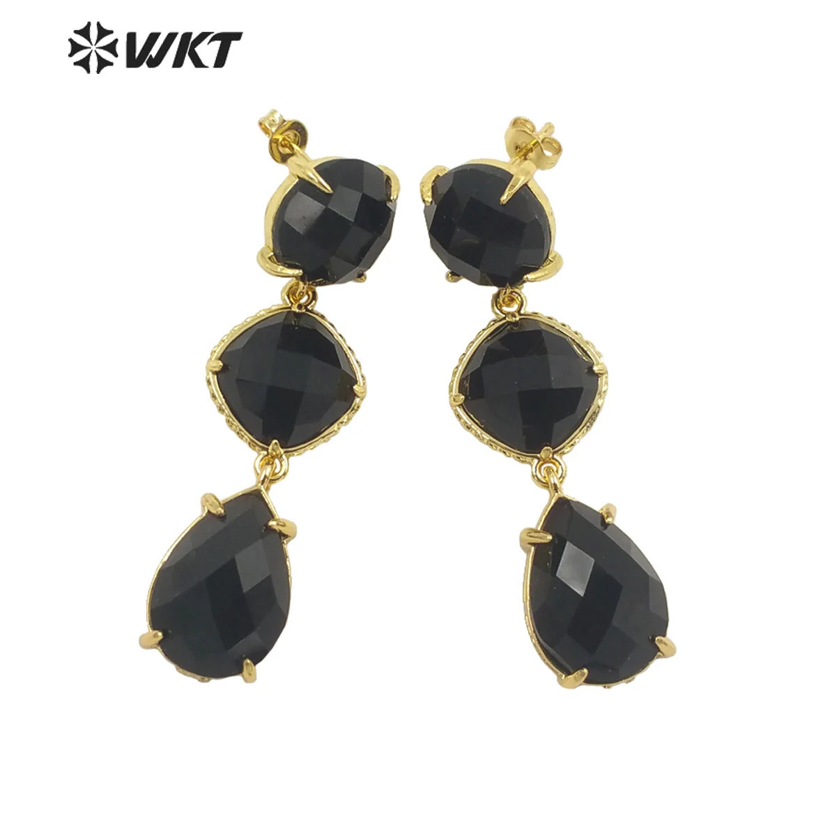 WT-E689 WKT 2022 Meisjes Feest Mode Accessoires Natuurlijke Edelsteen Gouden Plaat Oorbellen Mooi Cadeau Trend Sieraden Nieuw