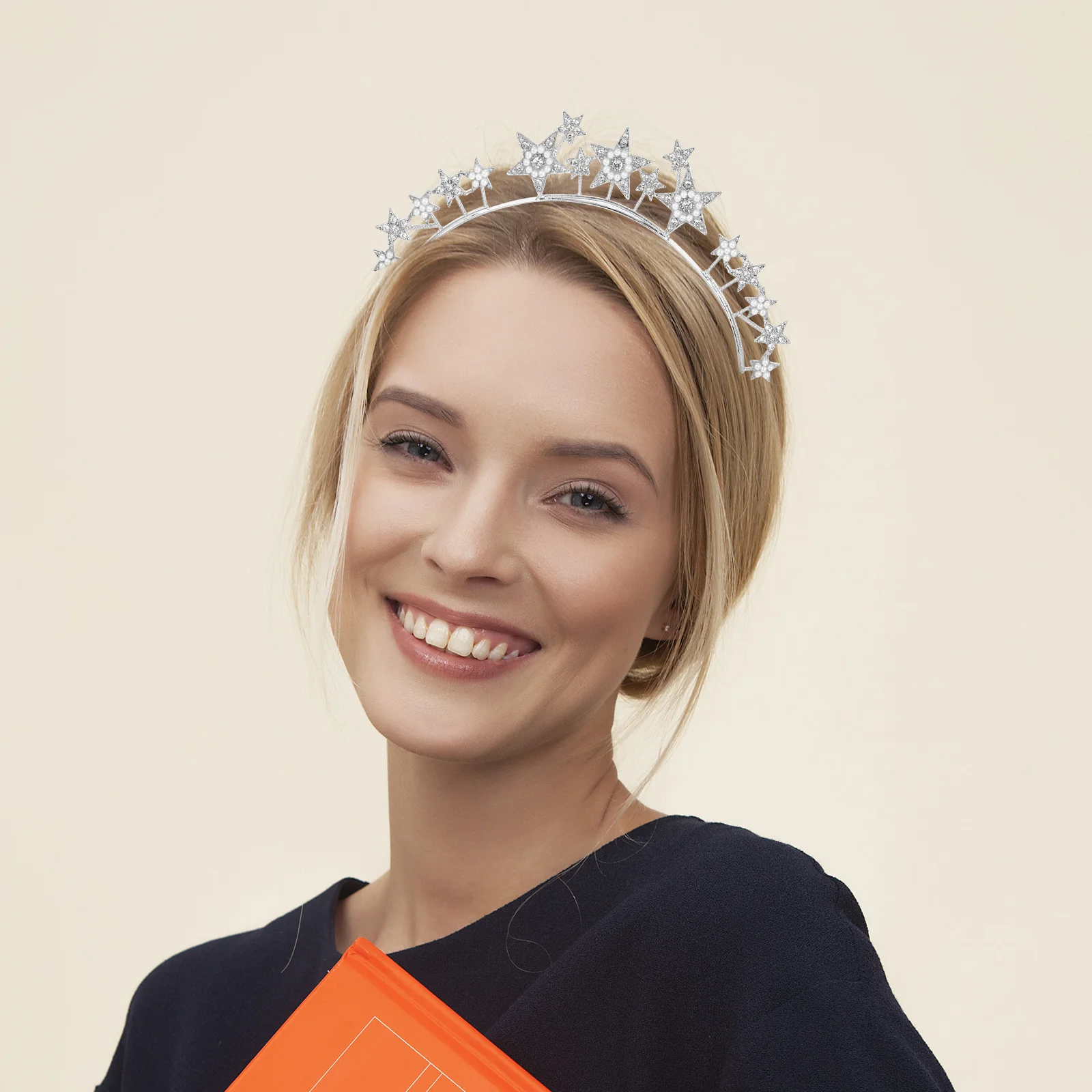 

Star Rhinestone Headband Zinc Alloy Crown for Women Party Wedding Bridal Hair Accessories Glitter Tiara Crystal Headpiece