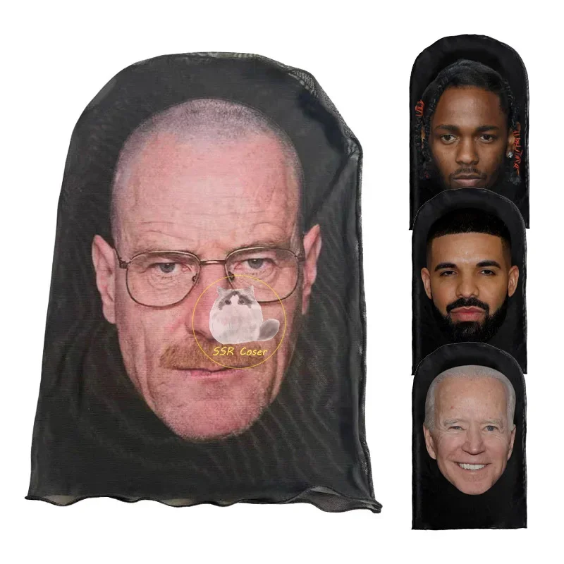 RT01 새로운 3D 인쇄 카니 예 마스크 탄성 메쉬 풀 페이스 마스크 남성 여성 코스프레 모자를 쓰고 있죠 힙합 패션 발라크라바 후드 모자 * Jk2