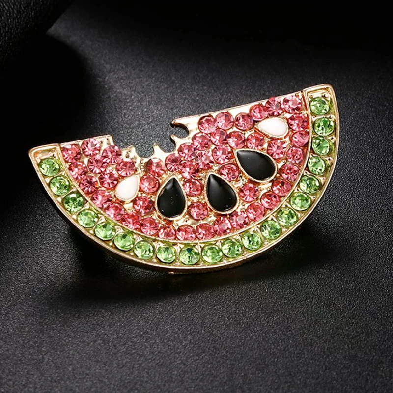 Fashion Crystal Watermelon Brooch Pin Collar Badge Corsage Jewelry Accessories