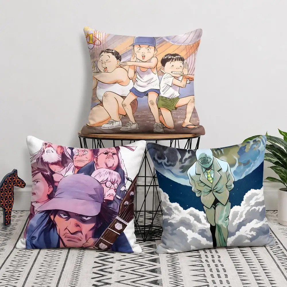 Japanese Anime 20th C-Century Boys Cushion Cover Double-Sided Plush Sofa Cushion Covers Organic Breathable Invisible Zipper