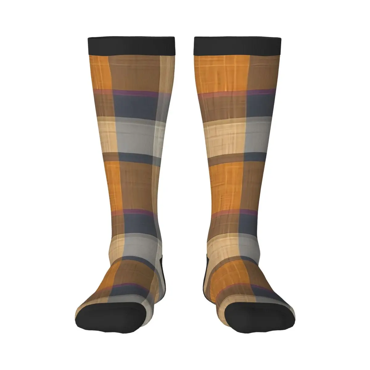 Stockings Funny Autumn Casual Warm Socks Plaid Traditional Warm Checkered Texture Soft Winter Knee High Socks