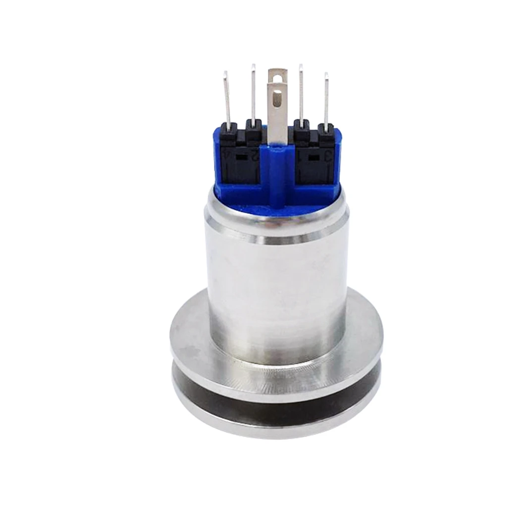 ABILKEEN 22mm 25mm Mushroom Metal Push Button 1NO1NC 5A Dot Light Momentary Pin Terminal IP67 IK10