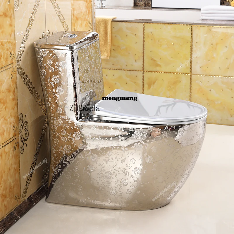 Household creative Nordic retro flush toilet silver toilet siphon water-saving personalized toilet