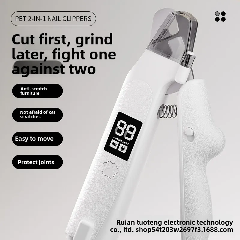 

2-in-1 Lighting Cat Anti-Blood Position Nail Grinder Dog Pet Nail Clippers Animal Nail Clippers