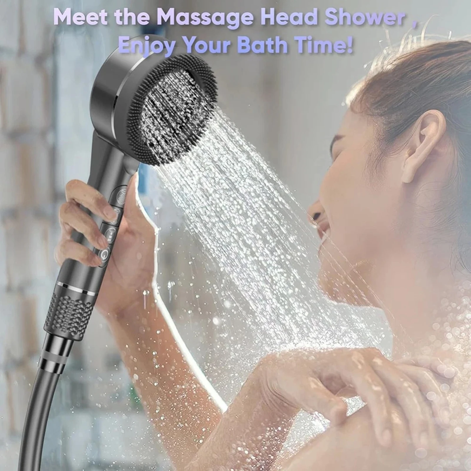 مجموعة رأس دش الحمام رأس دش محمول بالضغط مع فلتر أساسي لغرفة الاستحمام فوهة صيانة ملحقات رأس الدش #3