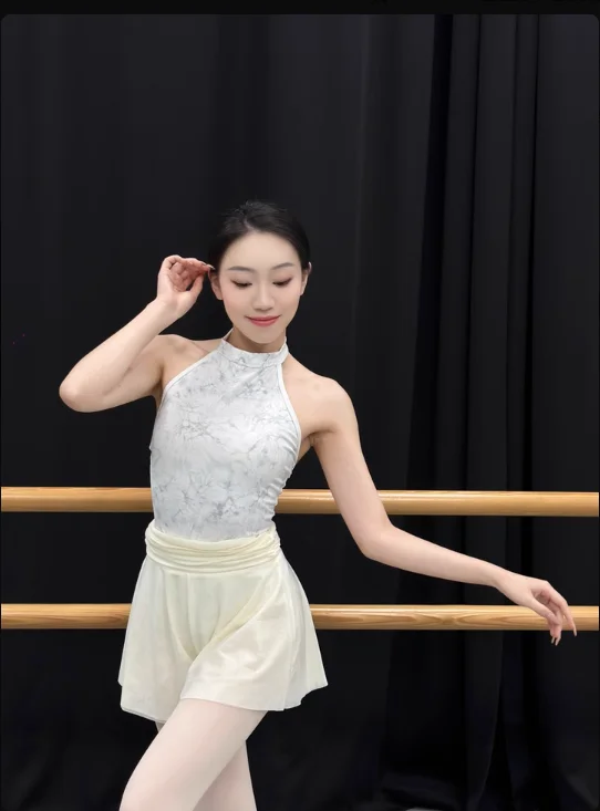 Balletshorts voor dames Hoge taille Dubbellaags Yoga Rok Korte broek Meisjes Skate Gymnastiek Zachte mesh Dansculottes