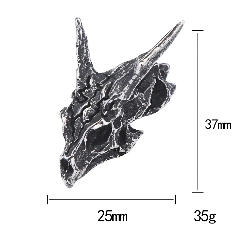 الرجعية الشمال فايكنغ التنين قلادة الفولاذ المقاوم للصدأ الحيوان الجمجمة قلادة للرجال النساء فريد تميمة مجوهرات هدية دروبشيبينغ