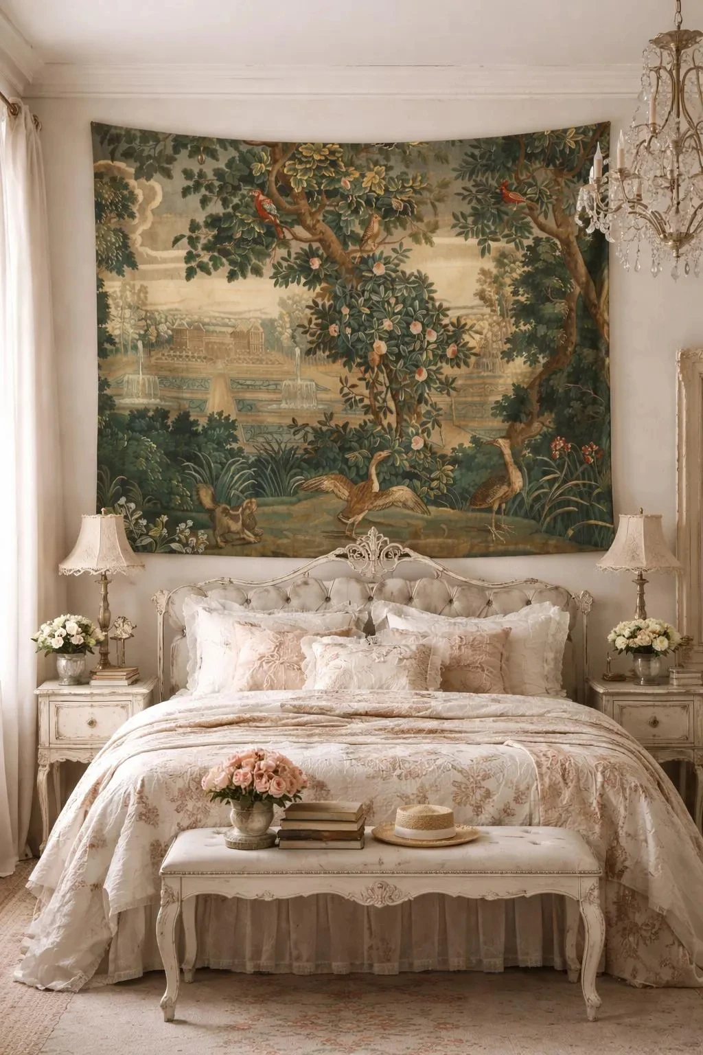 VIKAMA European Retro Garden Animal Tapestry Medieval Brocade Landscape Living Room French Light Luxury Room Decoration