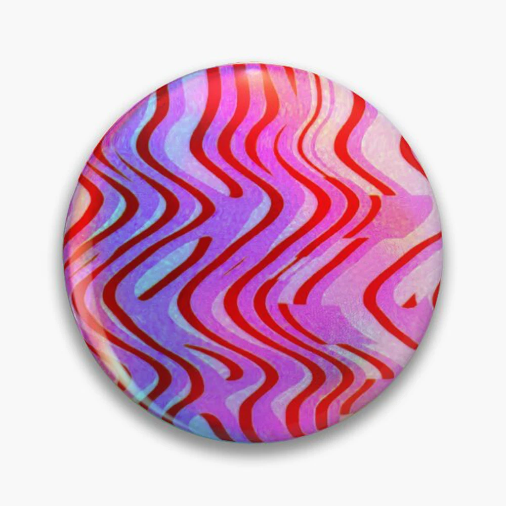 Today won't come again-pink Pin Holographic Star Heart Pin Brooches Laminated Button Fashion Accessory