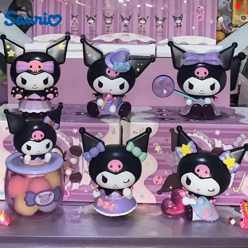 

Sanrio Kuromi Trick or Treating Blind Boxes Without Candy Kawaii Cartoon Anime Printed Accessories Doll Decorations Girl Gifts