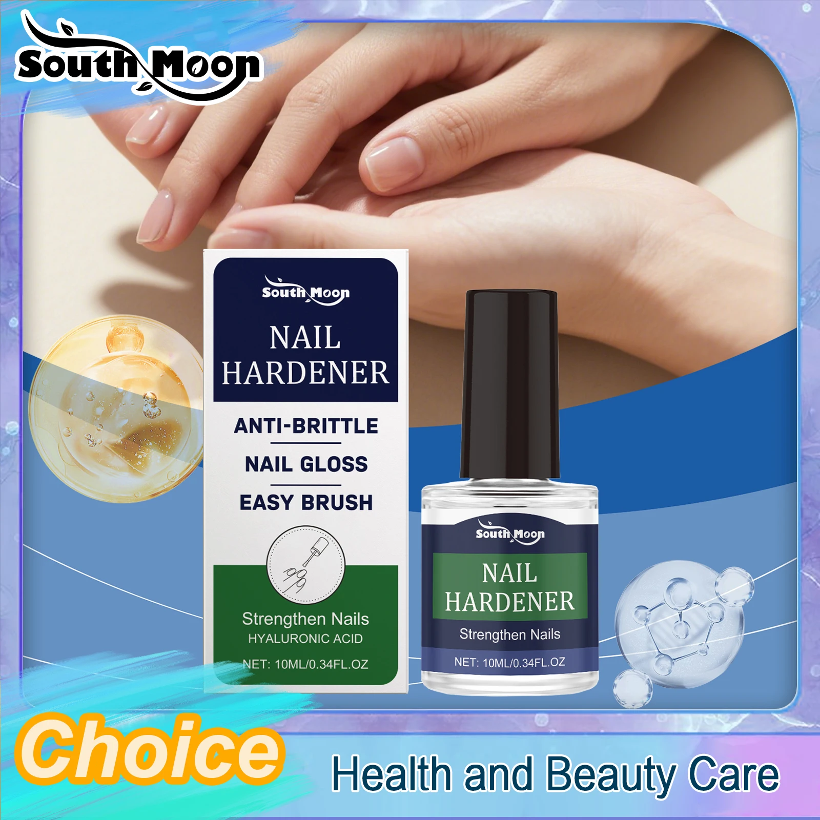 Hyaluronic Acid Nail Hardener Nourishes Brittle Fingernails Toenails Repairs Dry Brittle Nails Promotes Growth Nail Treatment