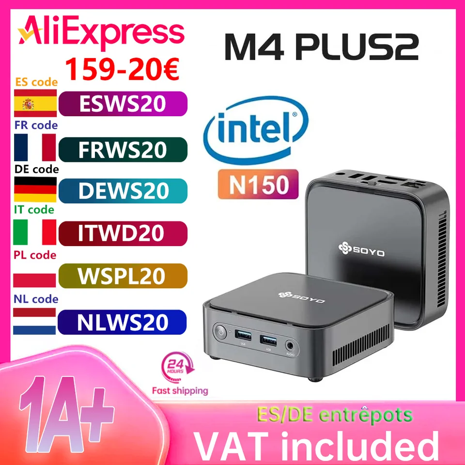 SOYO Mini PC M4 PLUS2 Intel Alder Lake N150 Windows 11 Pro MiniPC