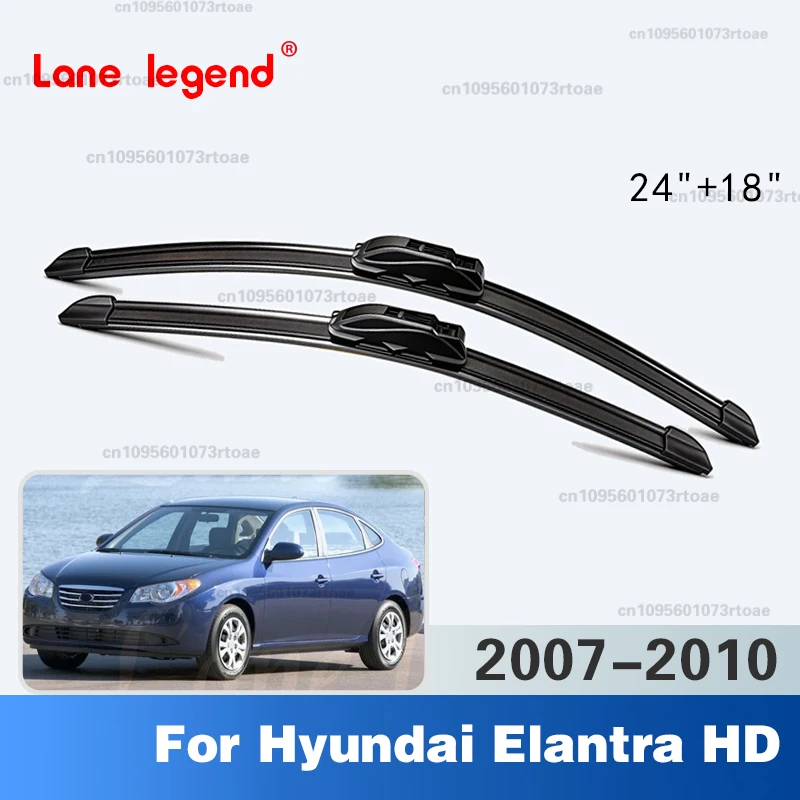 

For Hyundai Elantra HD 2007-2010 Silicone Wiper Front Wiper Blades Windshield Windscreen Window Brushes 24"+18" Car Accessories
