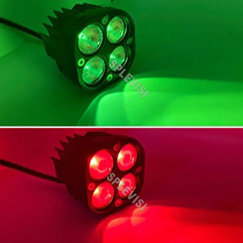 Red & Green Kif Pontoon Boat Docking Headlights, Marine Led Light for Kayak Bass Boat Spreader Light,T-top,Navigation Light