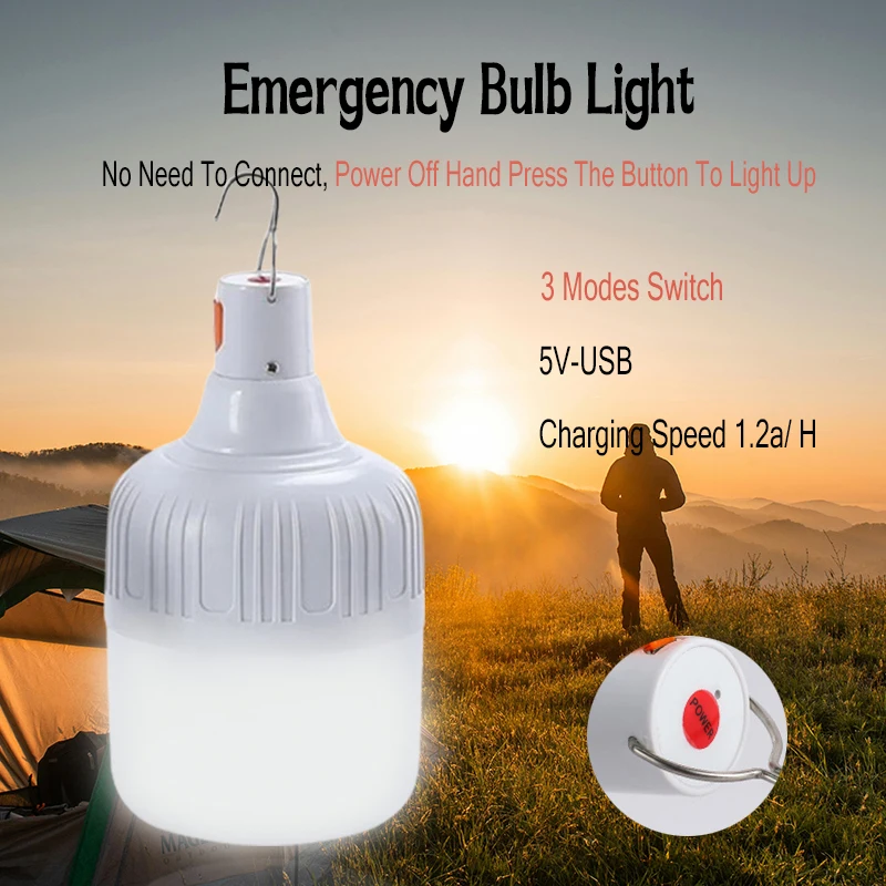 Přenosné kemping lehký USB dobíjecí LED bezodkladnost lampa energie outdoorové přenosné lucerny s hák pro BBQ stany baterie cibule