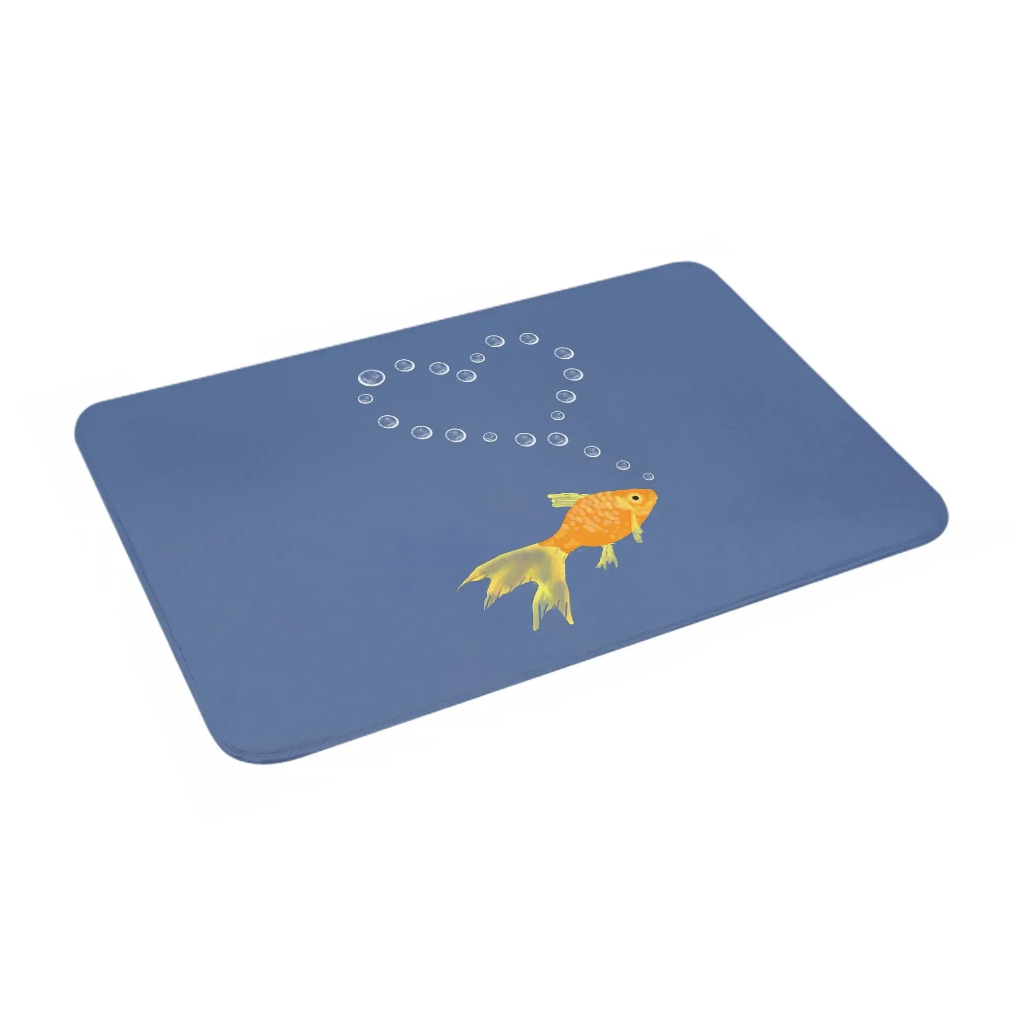 Goldfish Surrounded by Bubble Heart Non-slip Doormat Floor Mat  Rug for Kitchen Entrance Home Bathroom Footpad Mats