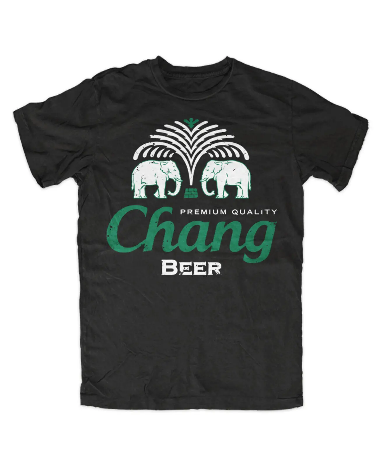 Chang beer T shirt Thailand elephant Bangkok logo hangover fun cult JGA ALAN