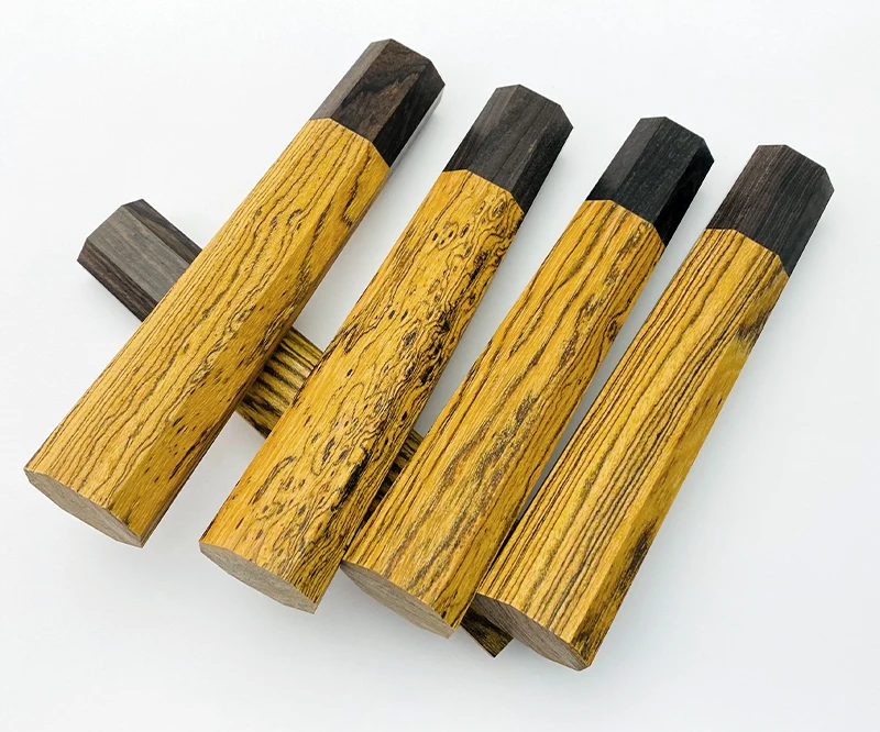 1pc Japanese Style Octagonal Handle for Kitchen Knife Handle,Golden sandalwood + Ebony Wood Knife Handle Length 105mm