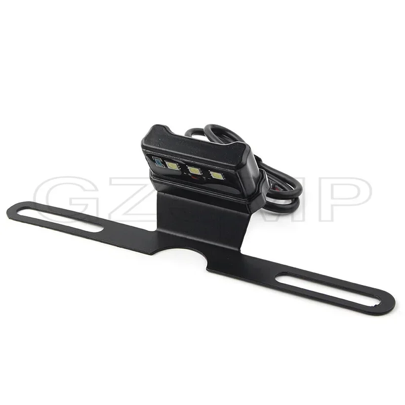 For Harley Honda Yamaha Ducati Motorcycle CNC LED Taillight Brake Light Mounting Bracket Universal License Plate LED Light