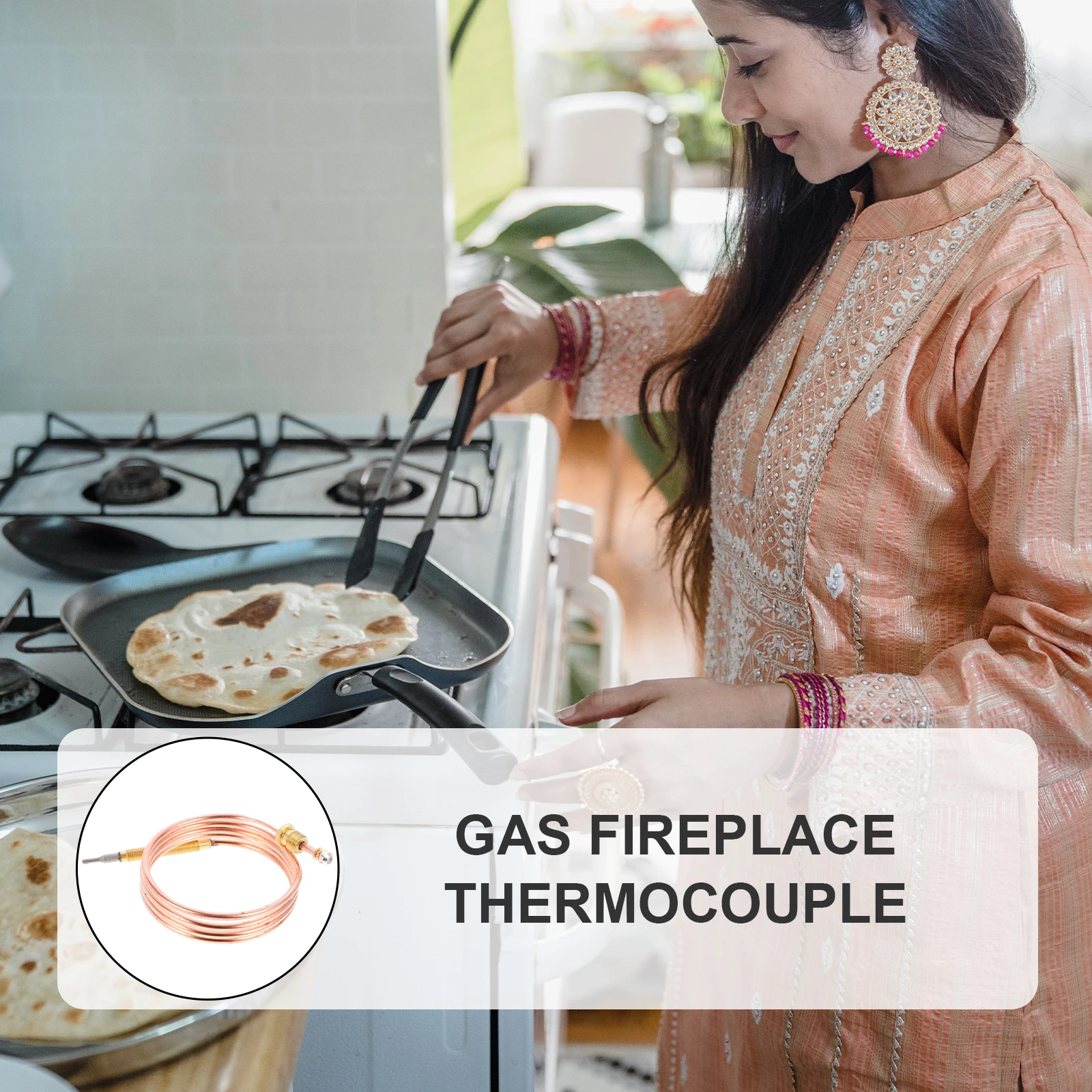 Gas Fireplace Thermocouple Replacement Furnace Bbq Grill Cooking Thermometer Burner Probe Coil Temperature Sensor