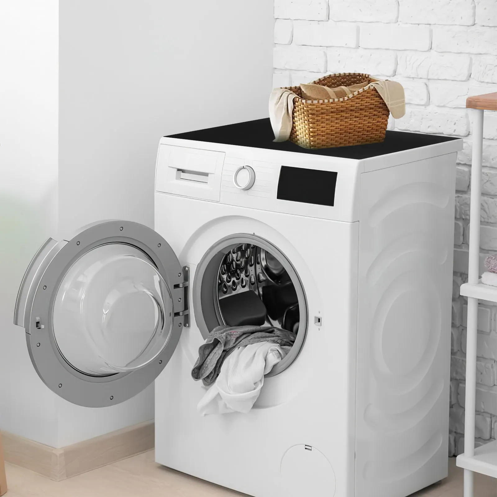 

Washer Dryer Top Cover Absorbent Nonslip Washing Machine Toppers for Front Load Machines Laundry Room Protector Mat Washer