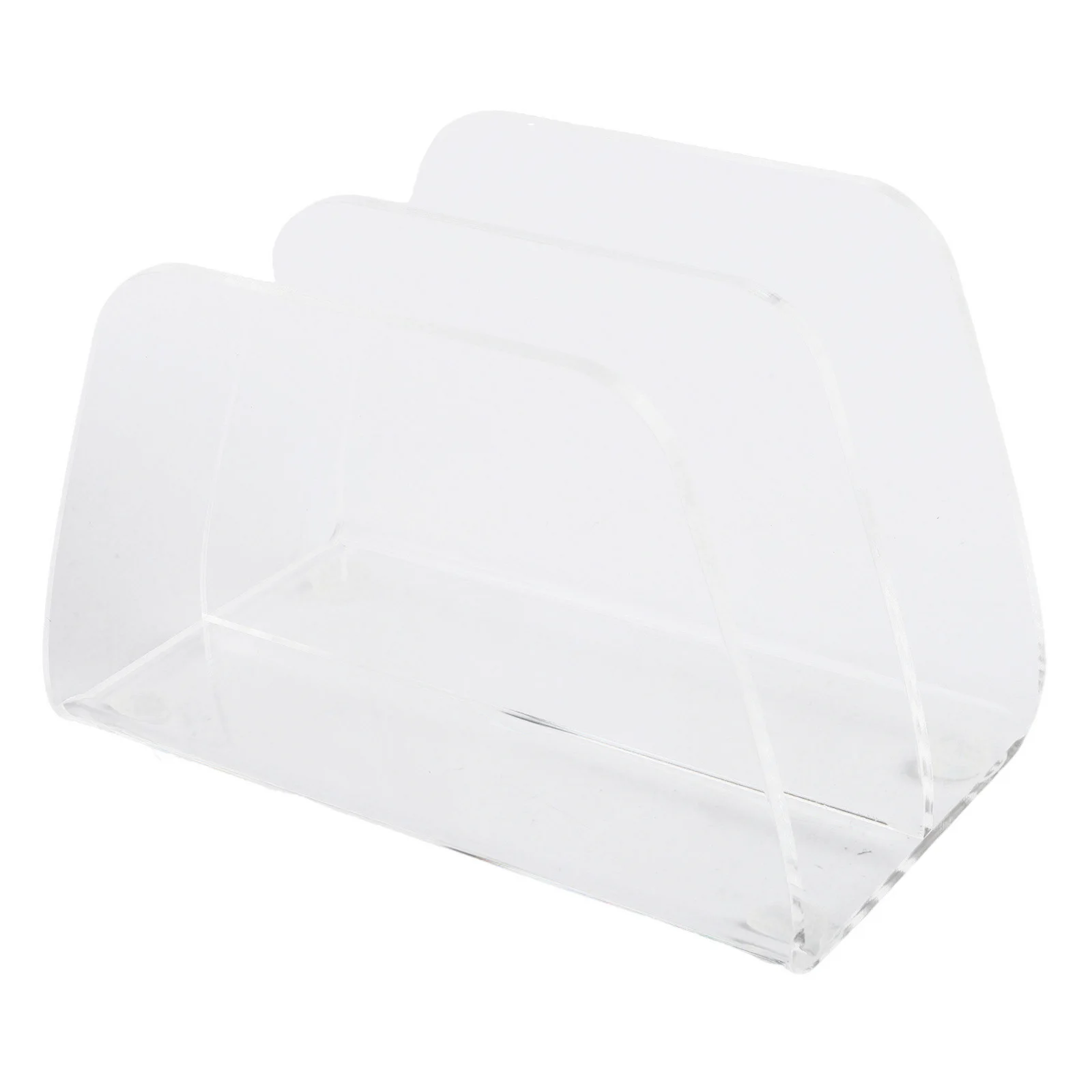 Business Card Slot Acrylic Mail Holder For Work Desk Thick Acrylic Construction Anti-slip Base Pads Transparent Visibility