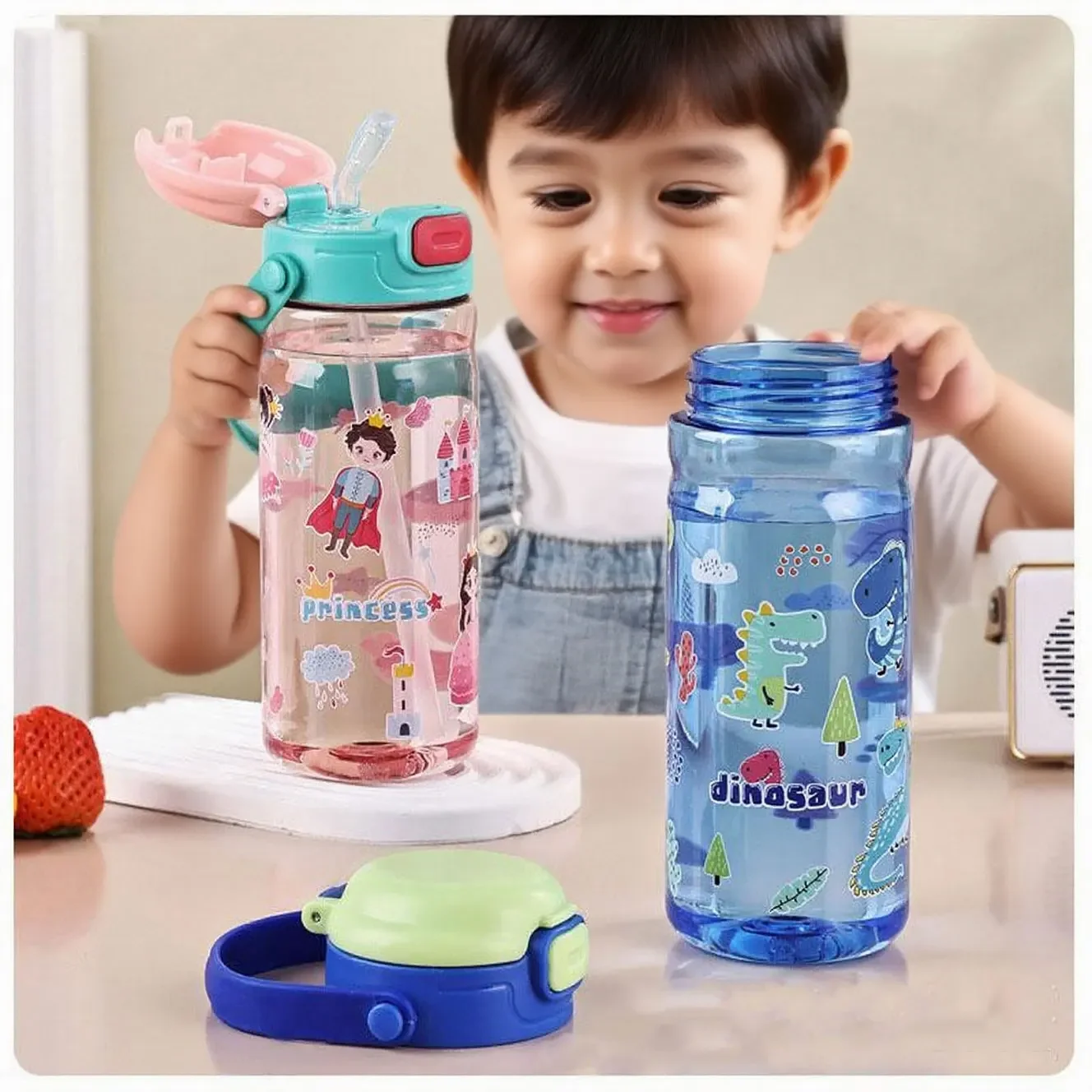 كوب ماء رياضي للأطفال 600 مل، كوب مشروبات، كوب ماء محمول خارجي، زجاجة أطفال، كوب طالب ذو سعة كبيرة، هدية