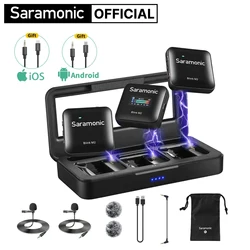 Saramonic Blink M2 Wireless Lavalier Lapel Microphone for iPhone Android PC Laptop Computer DSLR Cameras Live Streaming Youtube