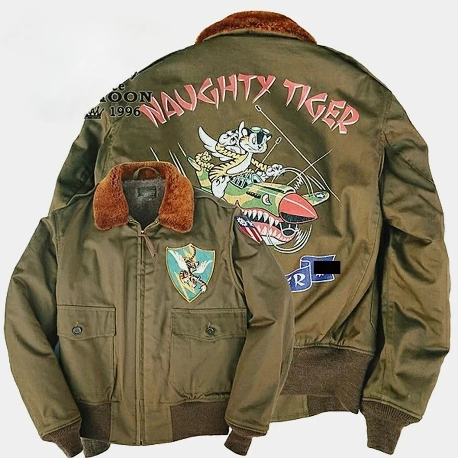 

Куртка-бомбер Pure Military (TIGER) U.S.B-10 с воротником из натурального флиса, куртка ВВС США